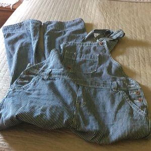 Dickies striped denim long overalls